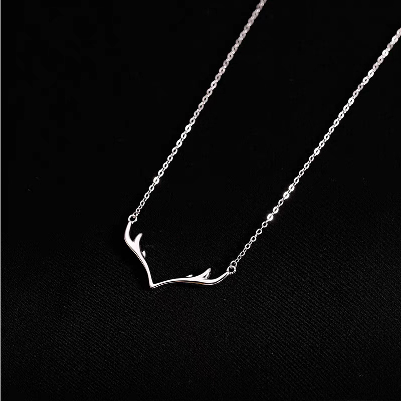 Simple Style Classic Style Antlers Sterling Silver Plating White Gold Plated Pendant Necklace display picture 4