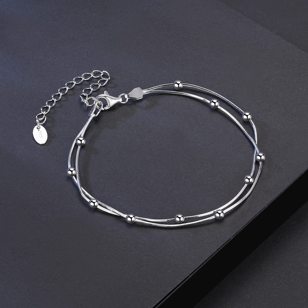 Simple Style Geometric Sterling Silver Plating White Gold Plated Bracelets display picture 1