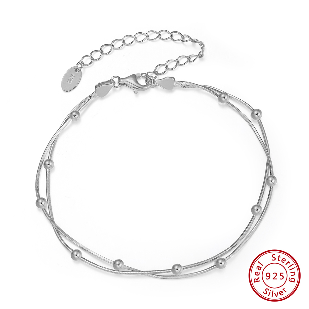 Simple Style Geometric Sterling Silver Plating White Gold Plated Bracelets display picture 5