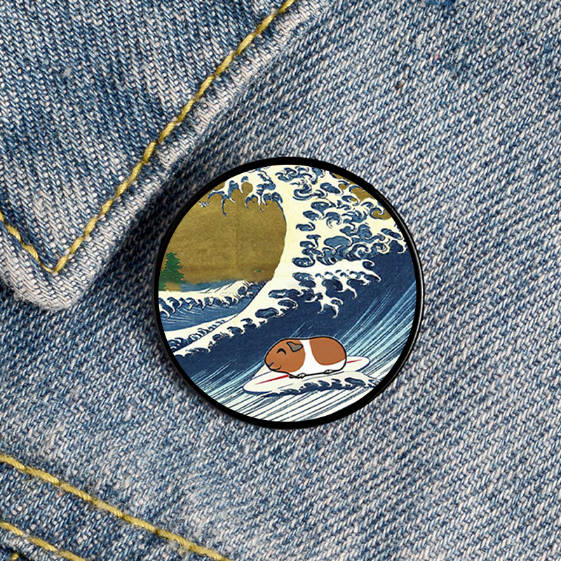 Cartoon Style Animal Sea Wave Mixed Materials Printing Unisex Brooches display picture 2