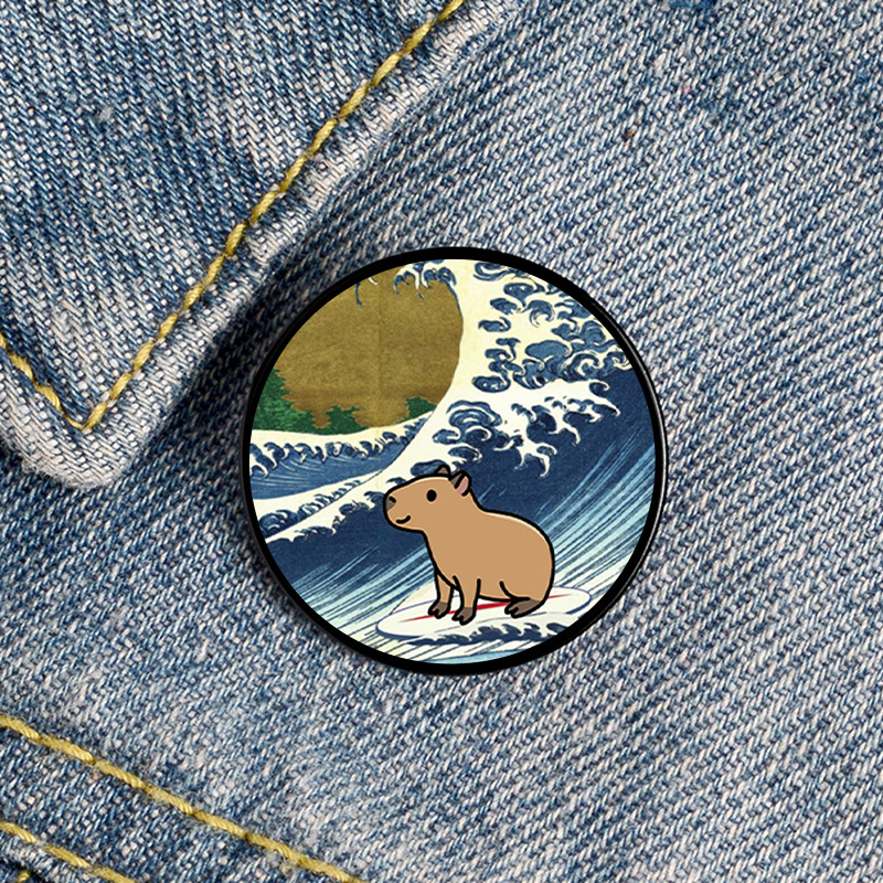 Cartoon Style Animal Sea Wave Mixed Materials Printing Unisex Brooches display picture 3