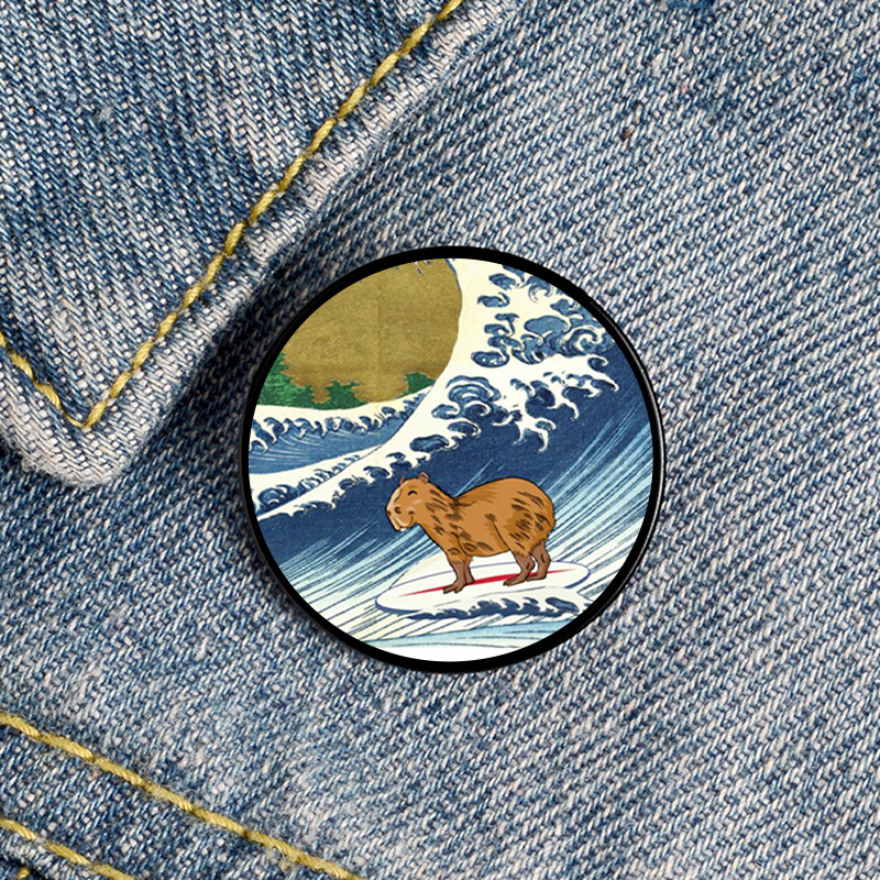 Cartoon Style Animal Sea Wave Mixed Materials Printing Unisex Brooches display picture 5