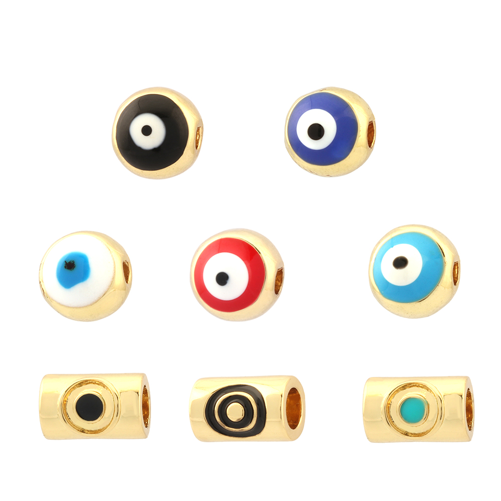 1 Piece Diameter 6 Mm Hole 3~3.9mm Copper Devil's Eye Beads display picture 13