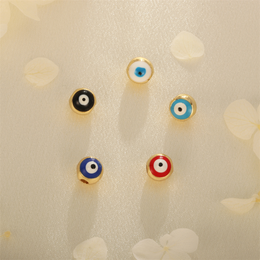 1 Stück Durchmesser 6 Mm Loch 3~3.9mm Kupfer Teufels Auge Perlen display picture 3