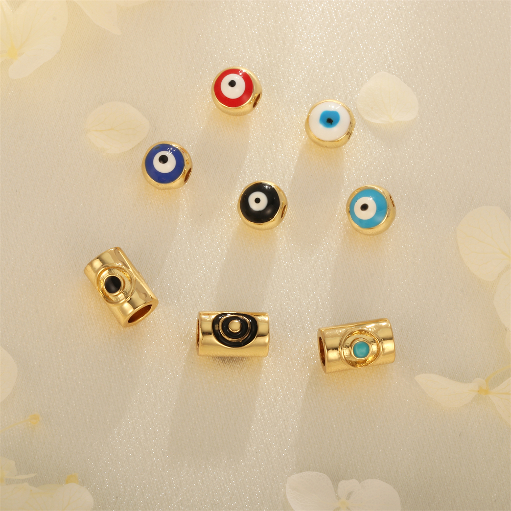 1 Piece Diameter 6 Mm Hole 3~3.9mm Copper Devil's Eye Beads display picture 4
