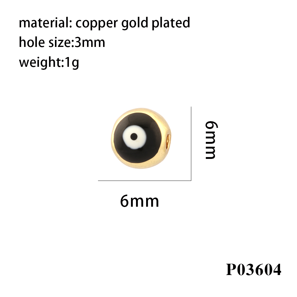 1 Stück Durchmesser 6 Mm Loch 3~3.9mm Kupfer Teufels Auge Perlen display picture 5