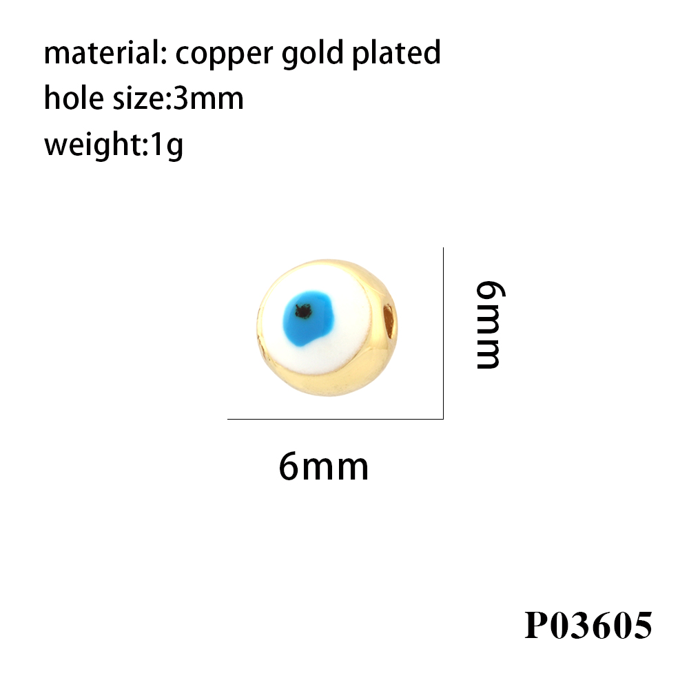 1 Stück Durchmesser 6 Mm Loch 3~3.9mm Kupfer Teufels Auge Perlen display picture 9