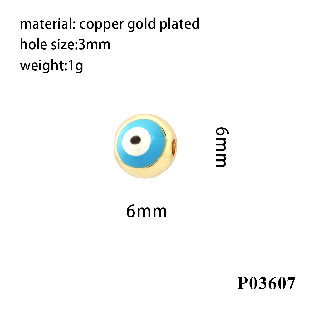 1 Stück Durchmesser 6 Mm Loch 3~3.9mm Kupfer Teufels Auge Perlen display picture 10