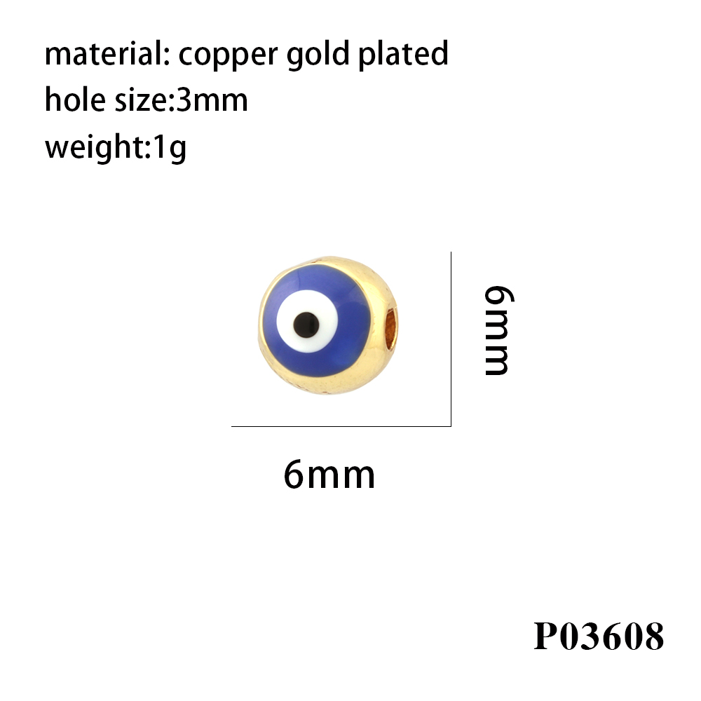 1 Stück Durchmesser 6 Mm Loch 3~3.9mm Kupfer Teufels Auge Perlen display picture 11