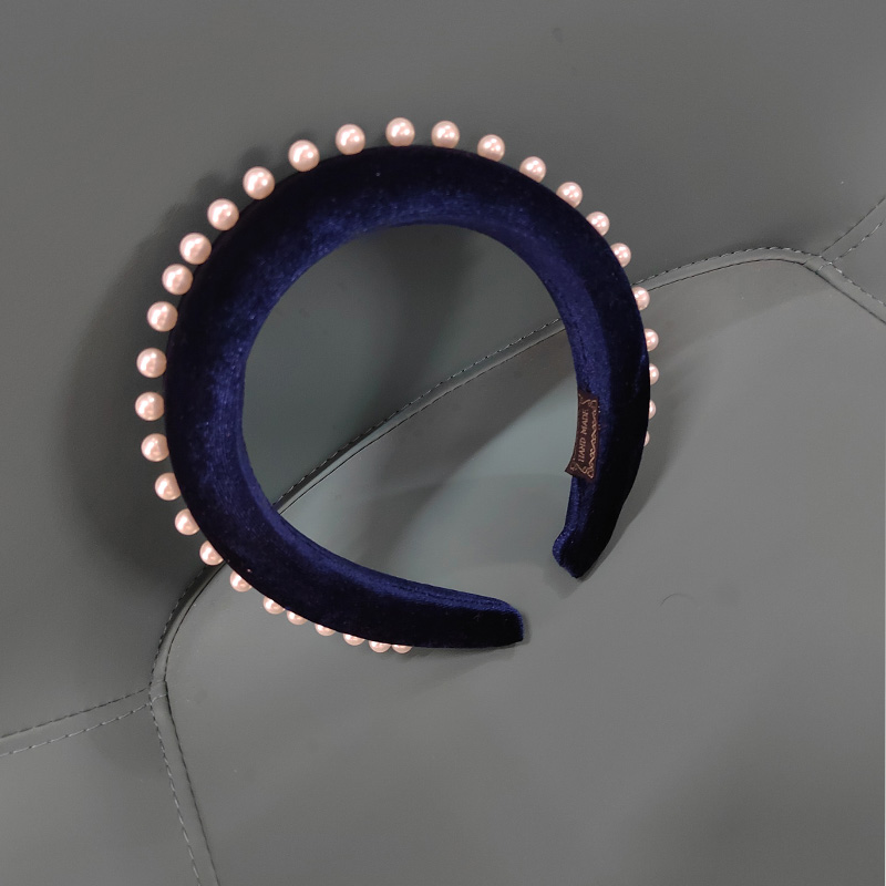 Women's Elegant Luxurious Solid Color Cotton Inlay Pearl Hair Band display picture 1