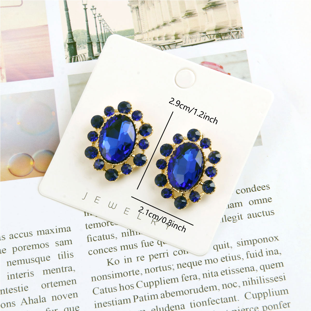 1 Pair Luxurious Shiny Oval Plating Inlay Stainless Steel Alloy Crystal Rhinestones Ear Studs display picture 5