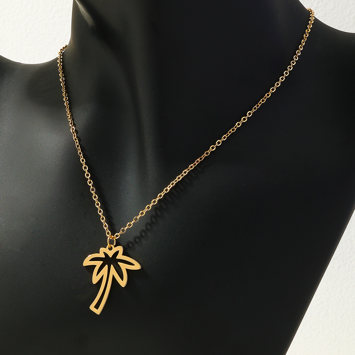 Ig Style Sweet Simple Style Coconut Tree Alloy Hollow Out Women's Pendant Necklace display picture 4