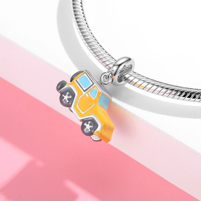 Cartoon Style Car Sterling Silver Jewelry Accessories display picture 11