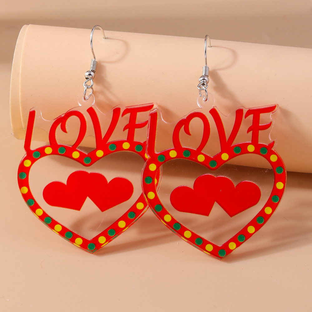 1 Pair Lady Heart Shape Zinc Alloy Drop Earrings display picture 4