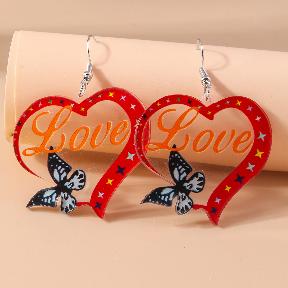 1 Pair Lady Heart Shape Zinc Alloy Drop Earrings display picture 7