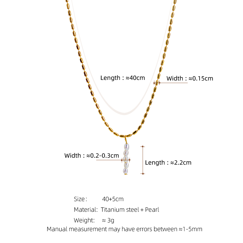 Commute Solid Color Freshwater Pearl Titanium Steel Plating 18k Gold Plated Women's Necklace display picture 1