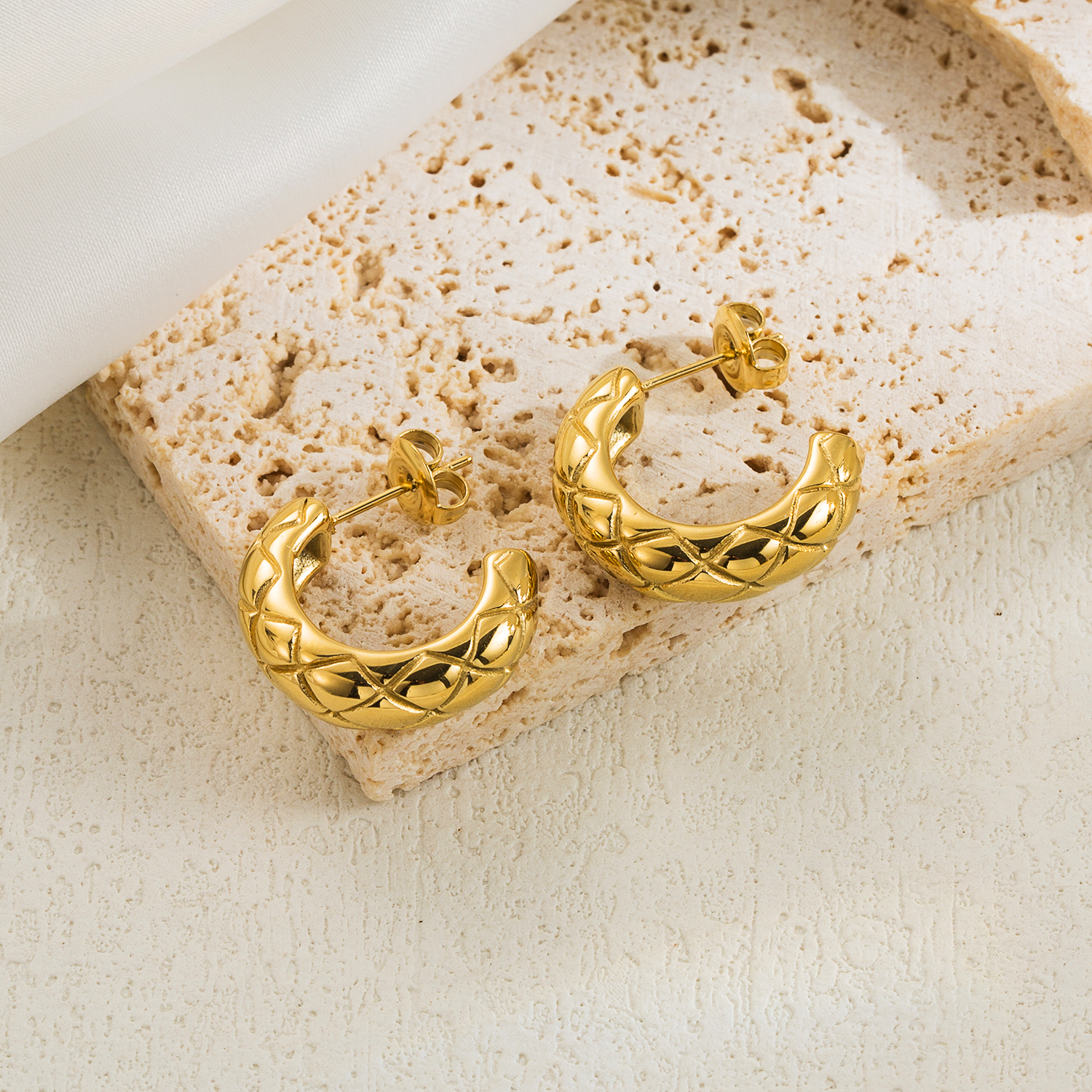 1 Pair Casual Basic Geometric Plating Stainless Steel 14k Gold Plated Ear Studs display picture 5