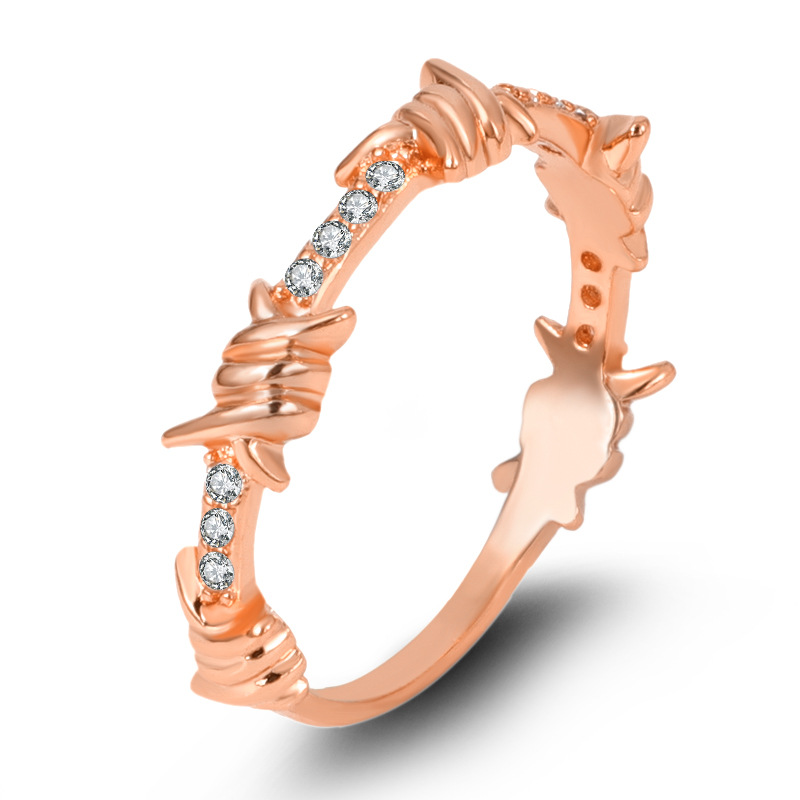 Lady Round Copper Plating Rings display picture 2