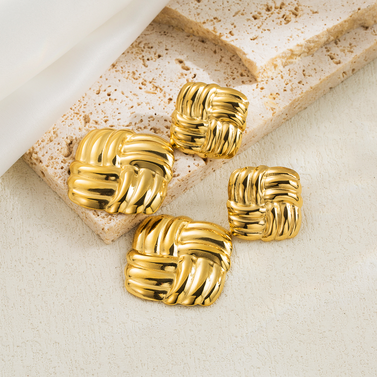 1 Pair Casual Basic Geometric Plating Stainless Steel 14k Gold Plated Ear Studs display picture 6