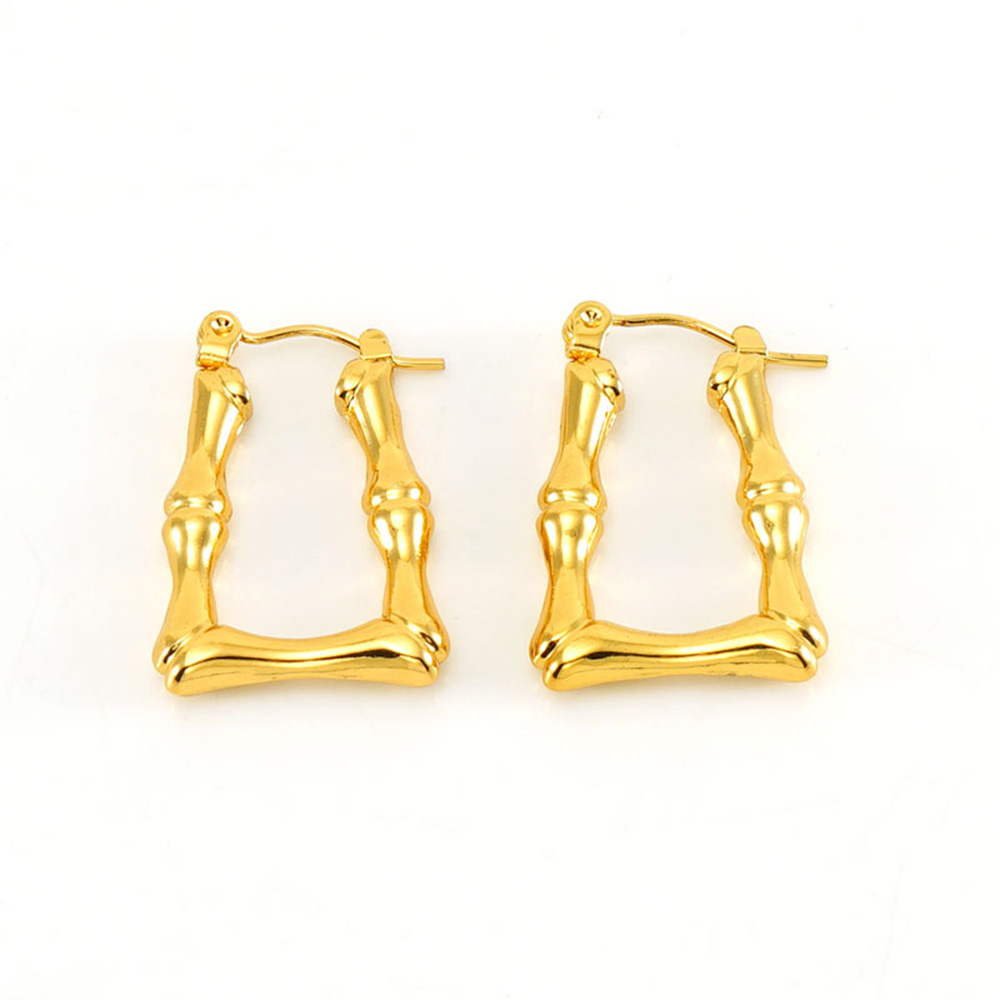 1 Paar Einfacher Stil Geometrisch Überzug Rostfreier Stahl 18 Karat Vergoldet Ohrringe display picture 7