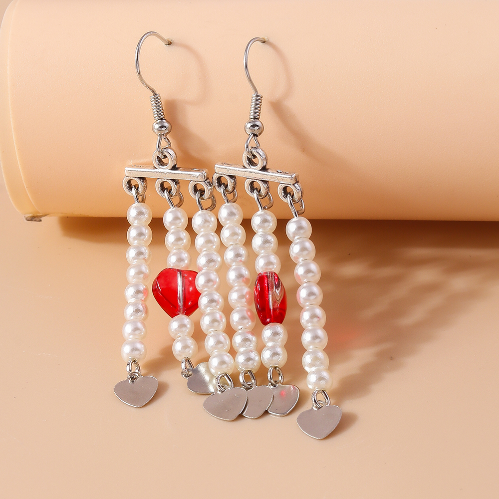 1 Pair Elegant Heart Shape Zinc Alloy Drop Earrings display picture 6