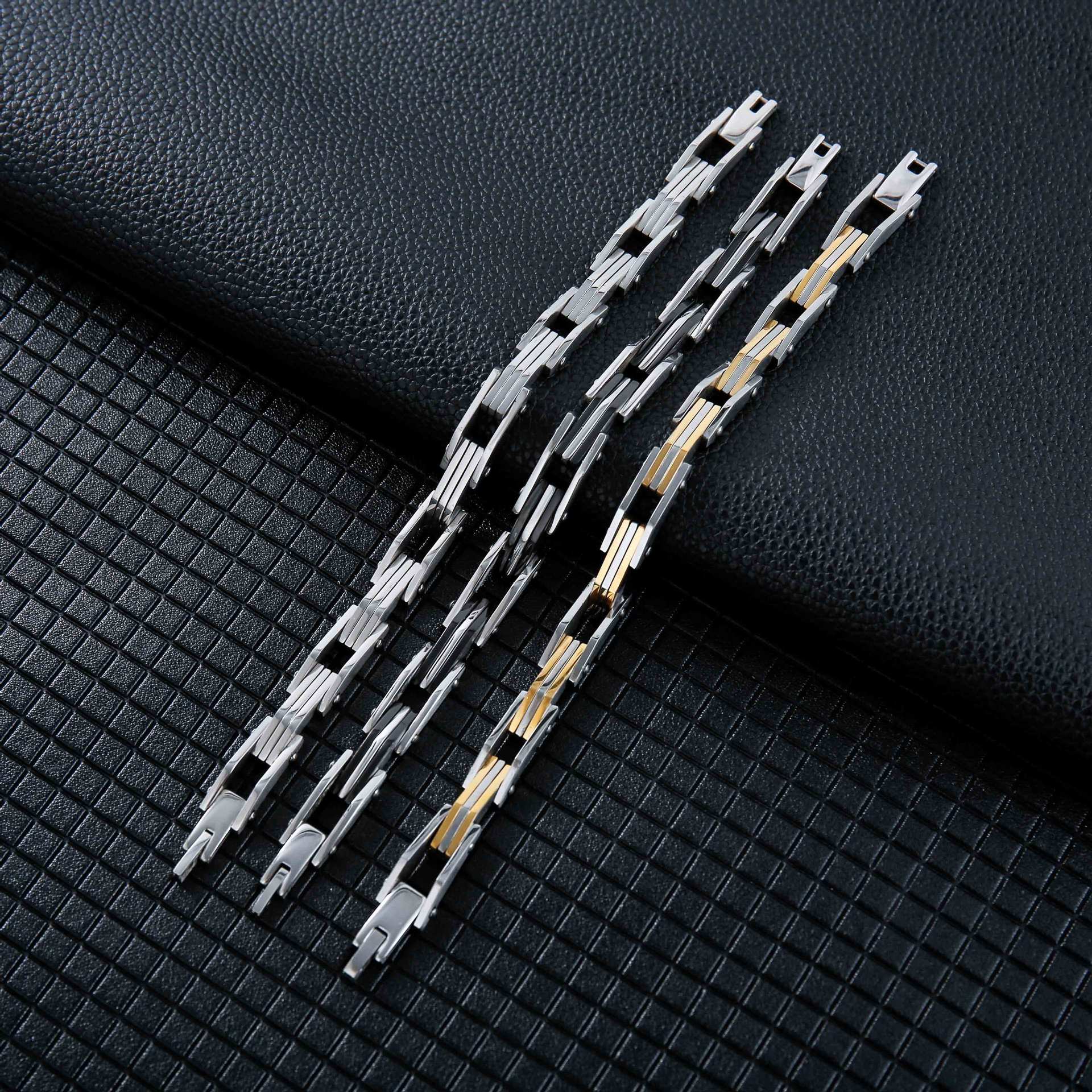 Hip-hop Geometric Titanium Steel Plating Bracelets display picture 7