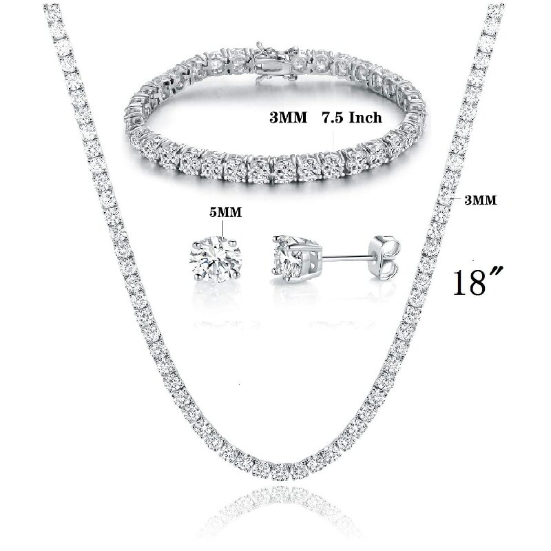 Élégant Glamour Géométrique Acier Inoxydable Laiton Placage Incruster Zircon Plaqué Or 18k Or Blanc Plaqué Femmes Bracelets Des Boucles D'oreilles Collier display picture 4