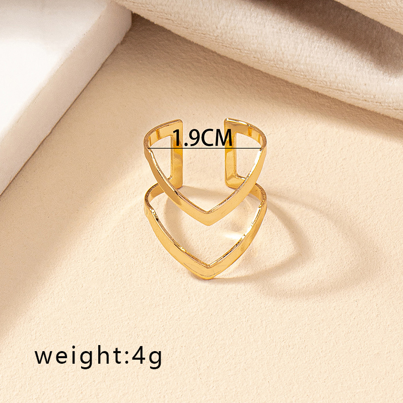 Simple Style V Shape Alloy Plating Gold Plated Women's Open Rings display picture 8