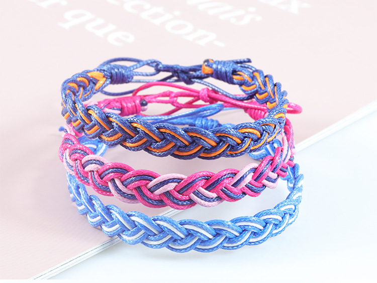 Simple Style Color Block Wax Line Unisex Bracelets display picture 2
