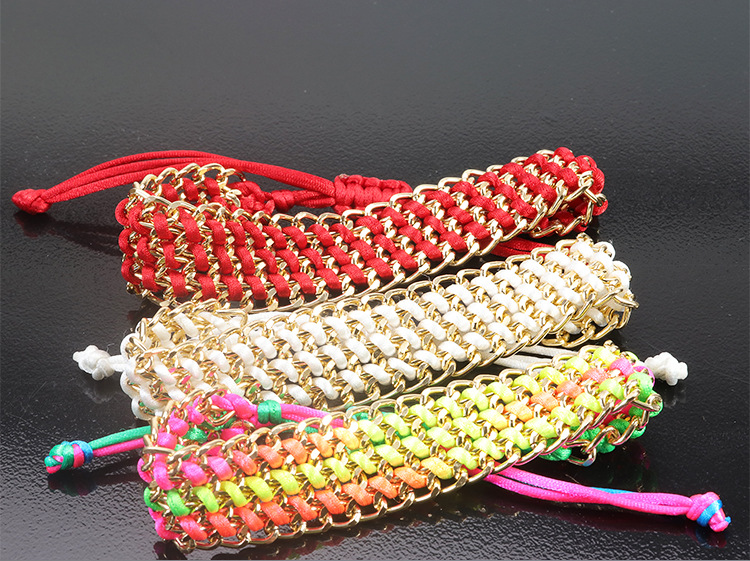 Simple Style Solid Color Alloy Knitting Unisex Bracelets display picture 1