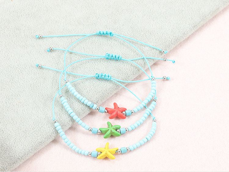 Beach Starfish Glass Beaded Unisex Drawstring Bracelets display picture 1