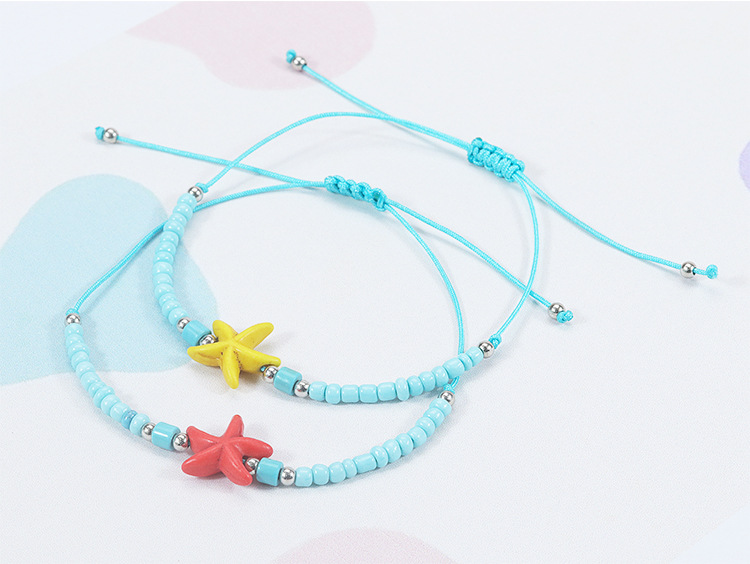 Beach Starfish Glass Beaded Unisex Drawstring Bracelets display picture 3