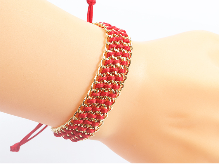 Simple Style Solid Color Alloy Knitting Unisex Bracelets display picture 3