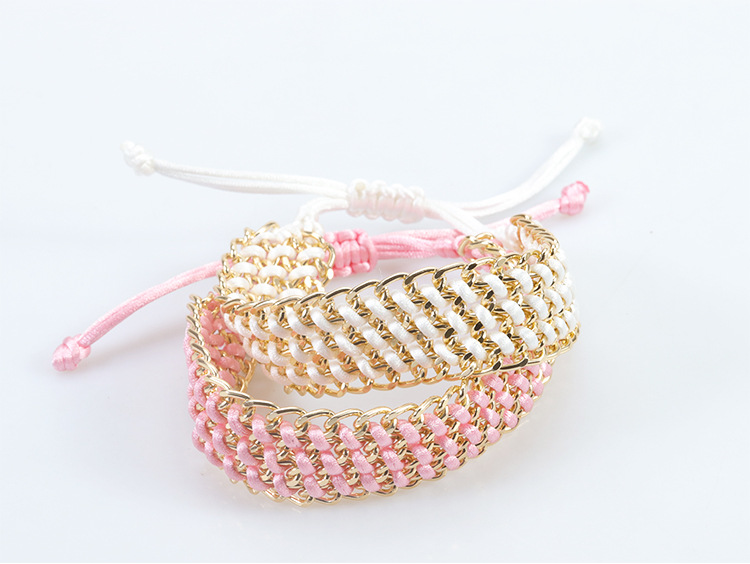 Simple Style Solid Color Alloy Knitting Unisex Bracelets display picture 4