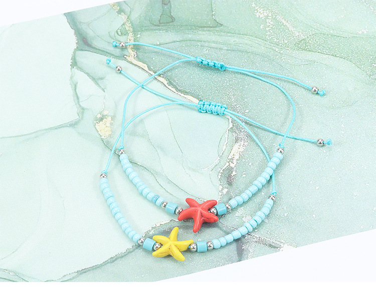 Beach Starfish Glass Beaded Unisex Drawstring Bracelets display picture 5
