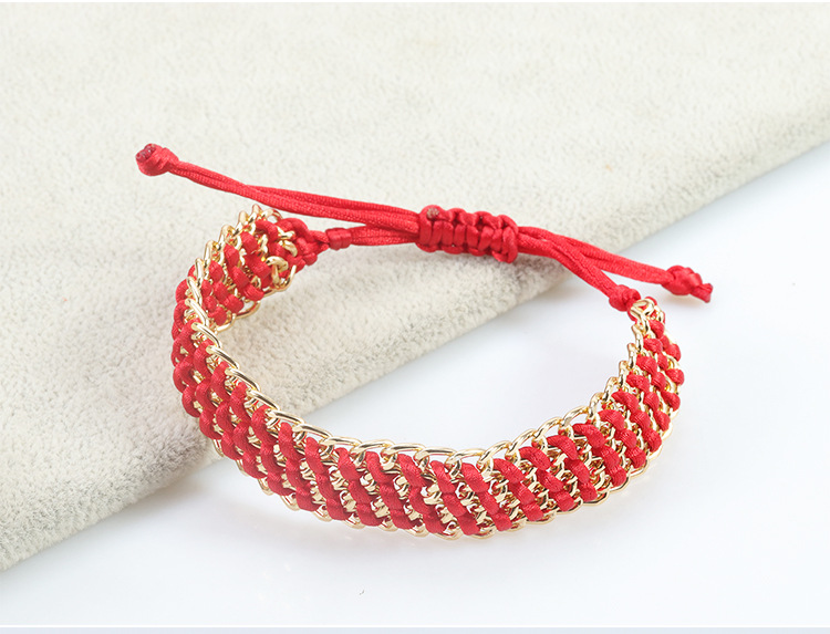 Simple Style Solid Color Alloy Knitting Unisex Bracelets display picture 5