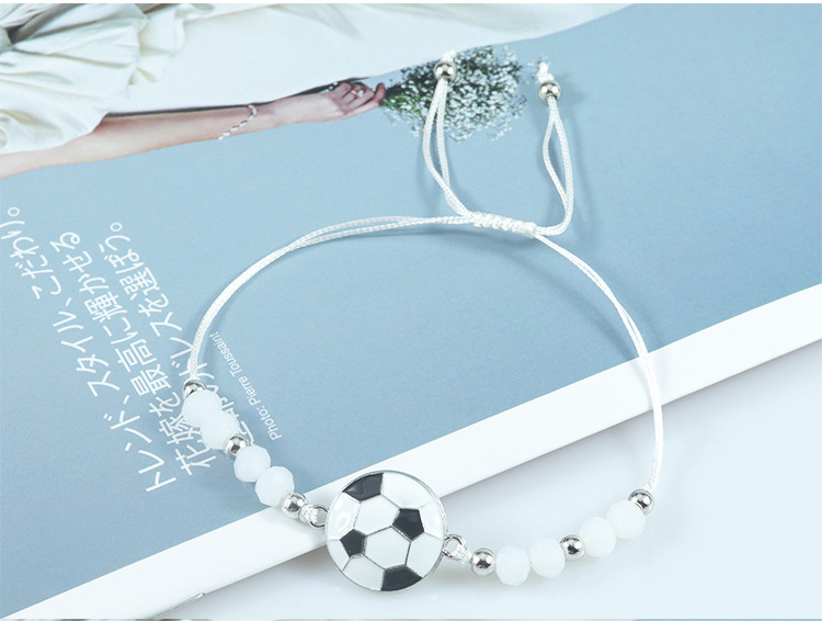 Sports Football Alloy Beaded Unisex Drawstring Bracelets display picture 1