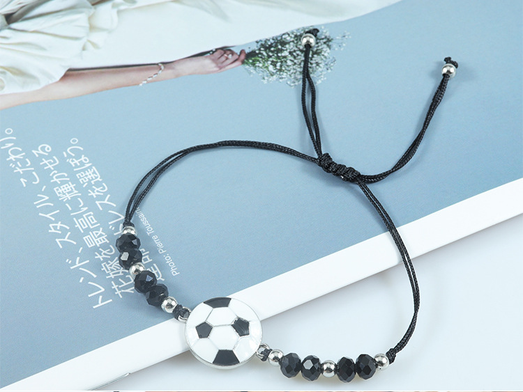 Sports Football Alloy Beaded Unisex Drawstring Bracelets display picture 2