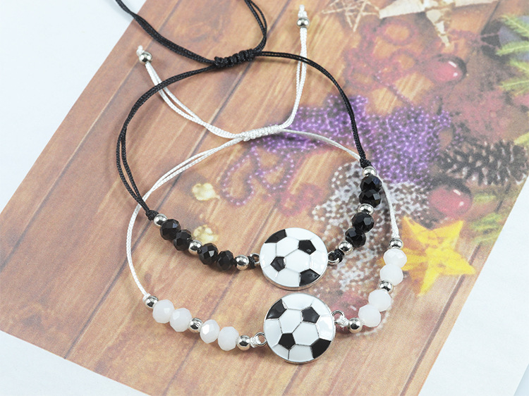 Sports Football Alloy Beaded Unisex Drawstring Bracelets display picture 3