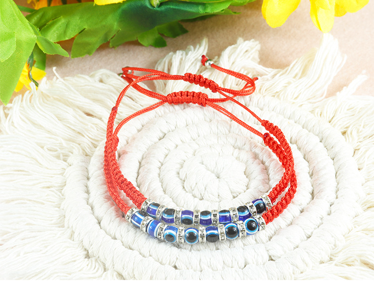 Ethnic Style Devil's Eye Rope Beaded Knitting Unisex Drawstring Bracelets display picture 2