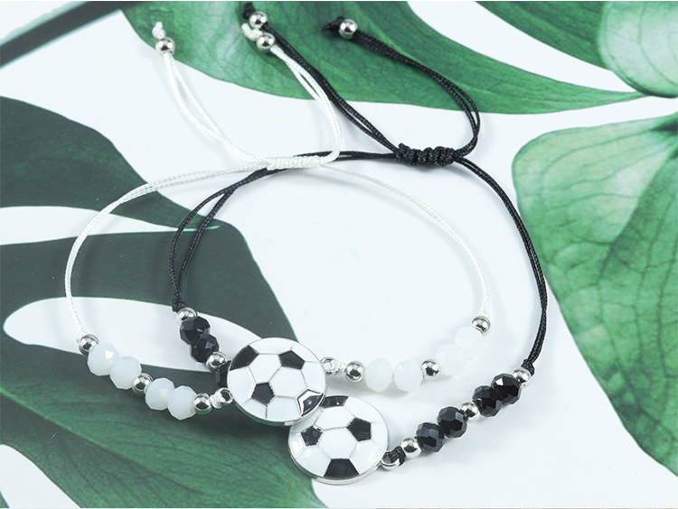 Sports Football Alloy Beaded Unisex Drawstring Bracelets display picture 4