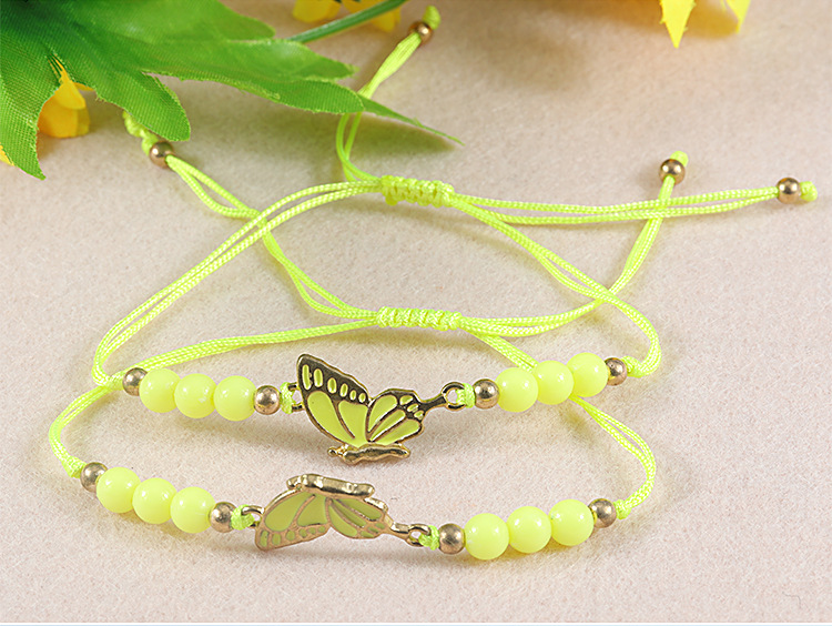 Simple Style Butterfly Alloy Beaded Couple Drawstring Bracelets display picture 4