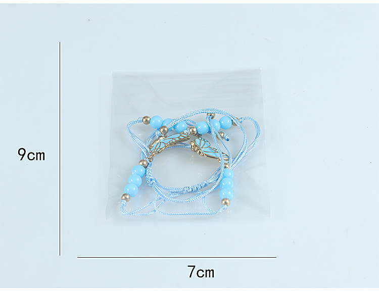 Simple Style Butterfly Alloy Beaded Couple Drawstring Bracelets display picture 6