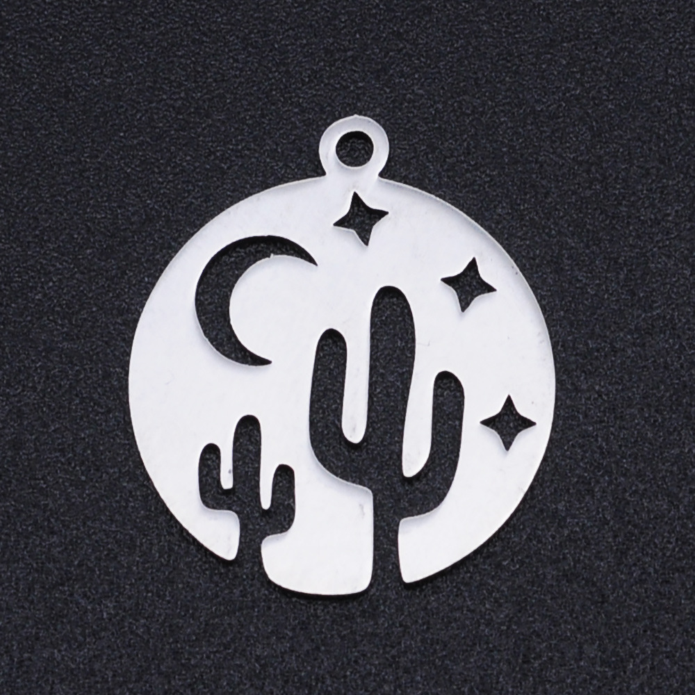 Simple Style Cactus Star Moon Stainless Steel Polishing Plating Gold Plated Jewelry Accessories display picture 6