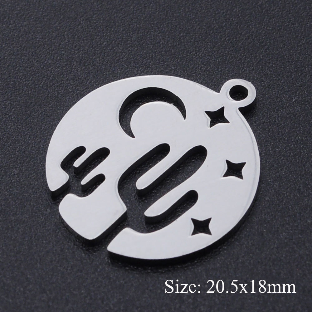 Simple Style Cactus Star Moon Stainless Steel Polishing Plating Gold Plated Jewelry Accessories display picture 2