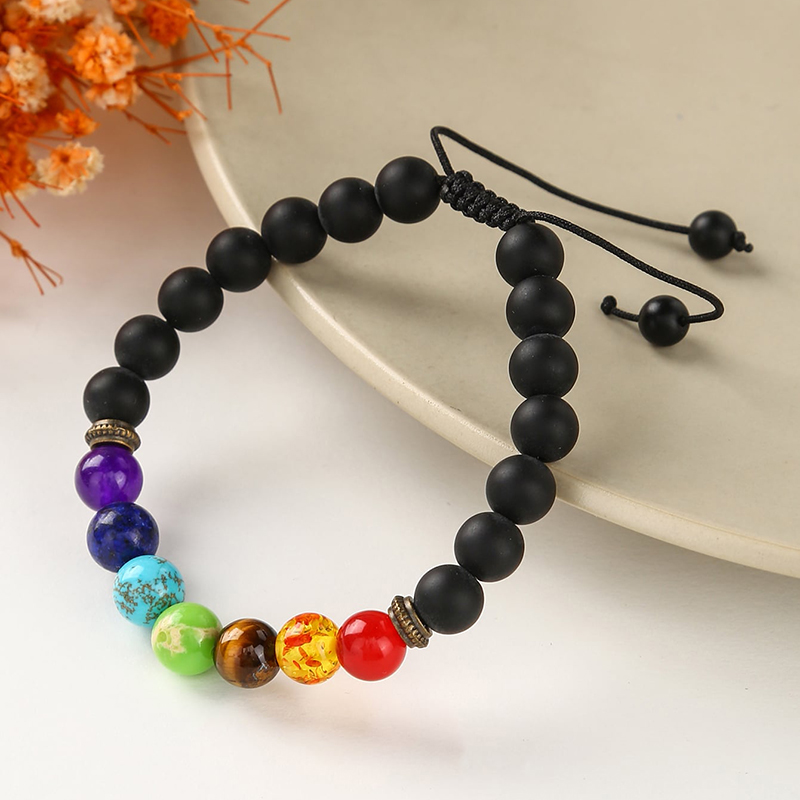 Moda Multicolor Piedra Con Cuentas Unisexo Pulsera display picture 4