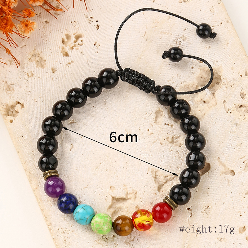 Moda Multicolor Piedra Con Cuentas Unisexo Pulsera display picture 1