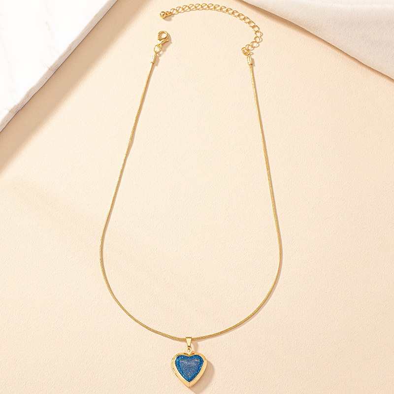 Retro Korean Style Heart Shape Alloy Plating Inlay Women's Pendant Necklace display picture 1