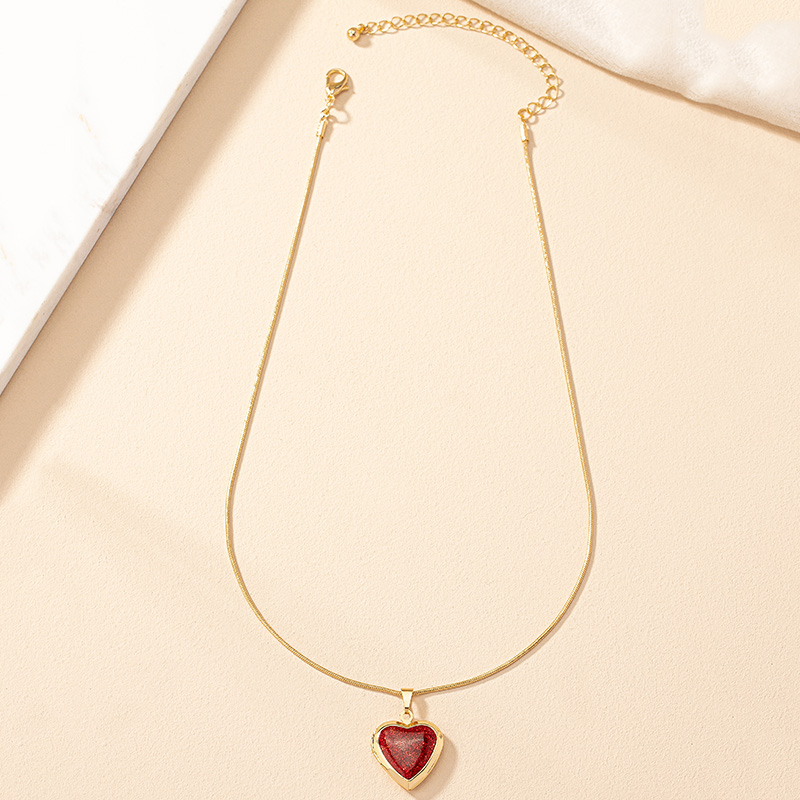 Retro Korean Style Heart Shape Alloy Plating Inlay Women's Pendant Necklace display picture 5