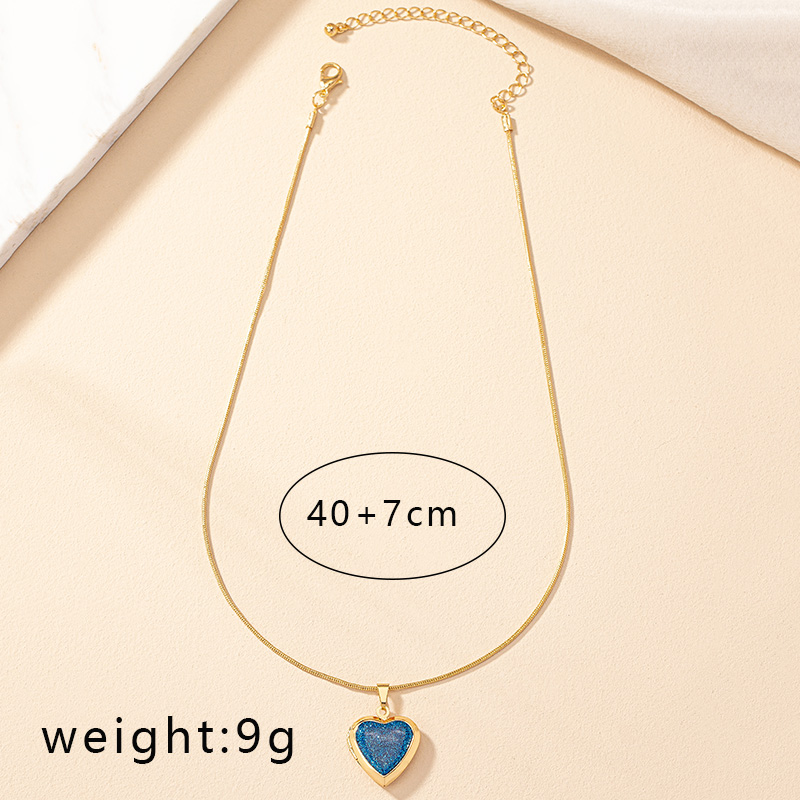 Retro Korean Style Heart Shape Alloy Plating Inlay Women's Pendant Necklace display picture 4